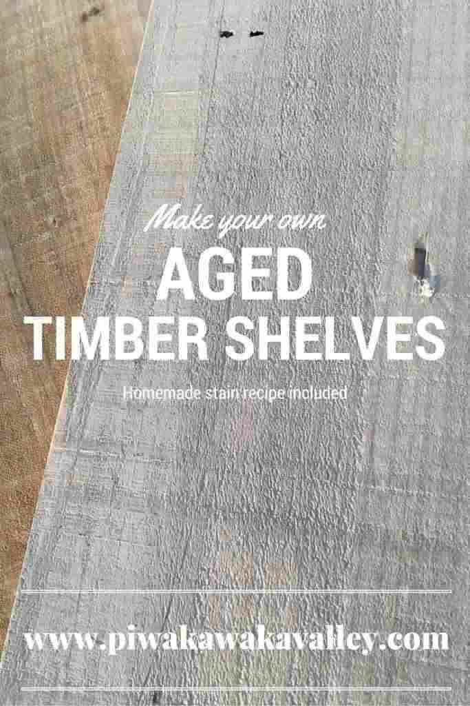 Make your own aged timber shelves - vinegar stain included - instantly age timber.