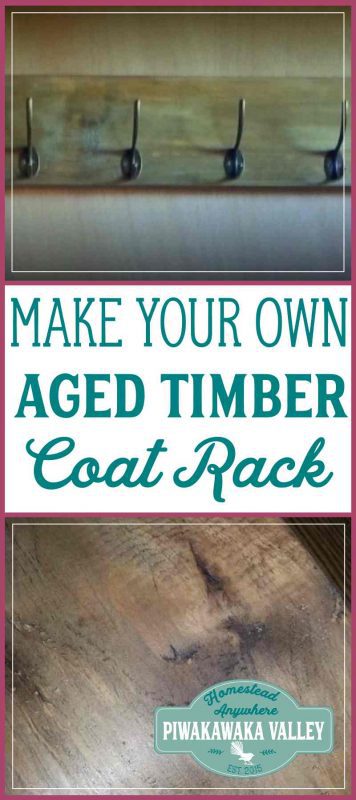 Here is how I made a beautiful aged pine coat rack using an instant aging stain made from iron acetate.