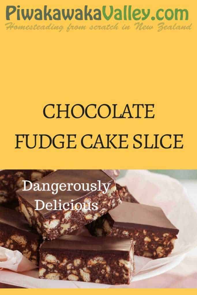 Super quick and easy, no bake CHOCOLATE FUDGE CAKE SLICE, Fudge Cake recipe