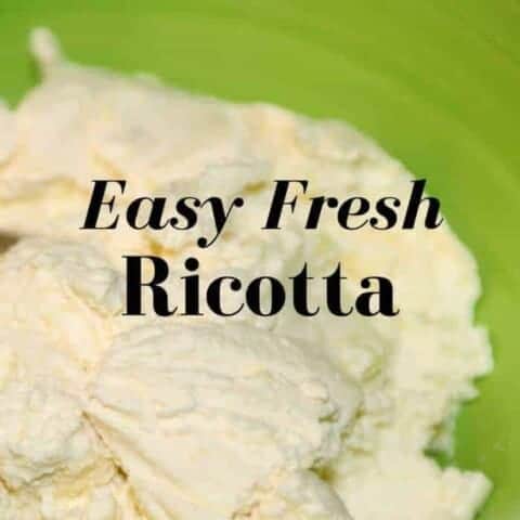 When you make cheese, like my super easy mozzarella, you are left with a huge pot of whey. Whey is full of protein and is great food for chooks and pigs and makes yummy soft bread. But before you do all that try making some yummy ricotta first.