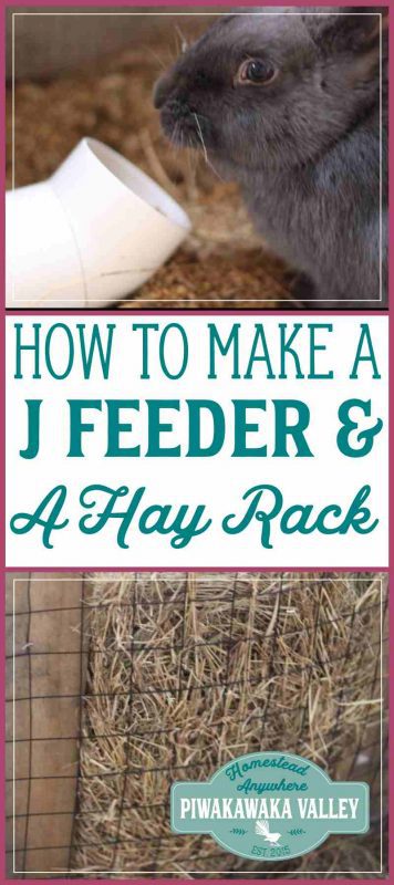 Do you struggle with spilt rabbit and chicken feed? This j feeder and hay rack will sort it for you! making a j feeder is super easy find out how here. #chickens #rabbits #DIY #feeder