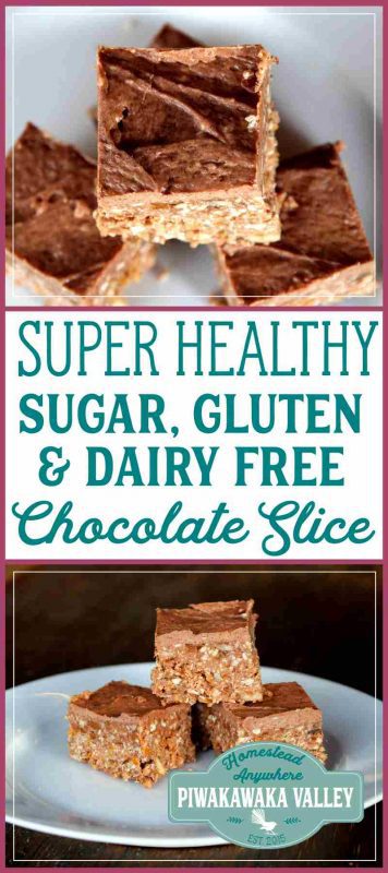 This delicious, healthy chocolate slice is also Dairy Free, Gluten Free, Raw, LCHF, and Vegan. Even the frosting!! A great recipe to satisfy that sweet tooth. #LCHF #NoSugar #recipe #healthy