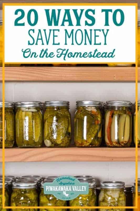 20 ways you can save money on the homestead. Frugal living is no joke! Homesteading can be expensive, but follow these frugal living hacks and watch the savings grow! #piwakawakavalley