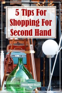 Here are some frugal tips for saving money on household items by buying second hand items. This is a great zero waste way of shopping for new things and upcycling old items and giving them new life! #piwakawakavalley