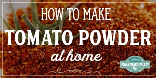 The best thing about making tomato powder at home, is that you can actually just use the scraps that you get after making ketchup or from canning tomatoes, you don't have to use the whole tomatoes for it. You can make tomato powder from the skins and seeds!