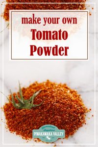 The best thing about making tomato powder at home, is that you can actually just use the scraps that you get after making ketchup or from canning tomatoes, you don't have to use the whole tomatoes for it. You can make tomato powder from the skins and seeds! 